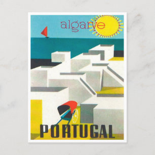 Algarve, Portugal Vintage Travel Briefkaart