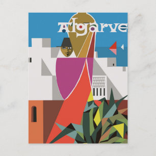 Algarve, Portugal Vintage Travel Briefkaart
