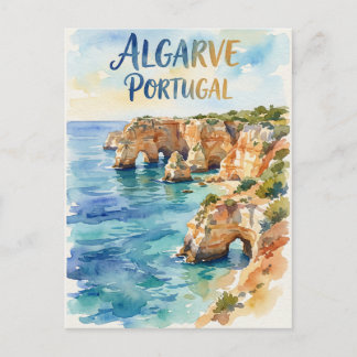 Algarve Portugal waterverf Briefkaart