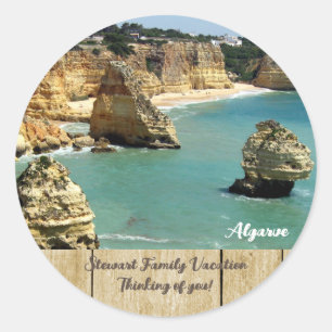 Algarve strand familie vakantie in Portugal Ronde Sticker