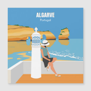 Algarve strand meisje reis vintage stijl