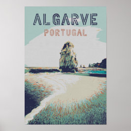 Algarve strand Portugal Poster van het oogstjaar