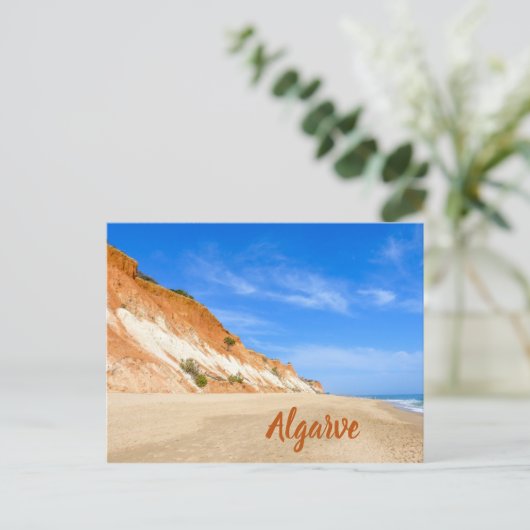 Algarve Strand Praia da Falesia in Portugal Briefkaart (Staand voorkant)
