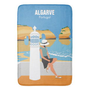 Algarve strandmeisje op  manier badmat