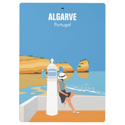 Algarve strandmeisje op manier klembord (Achterkant)