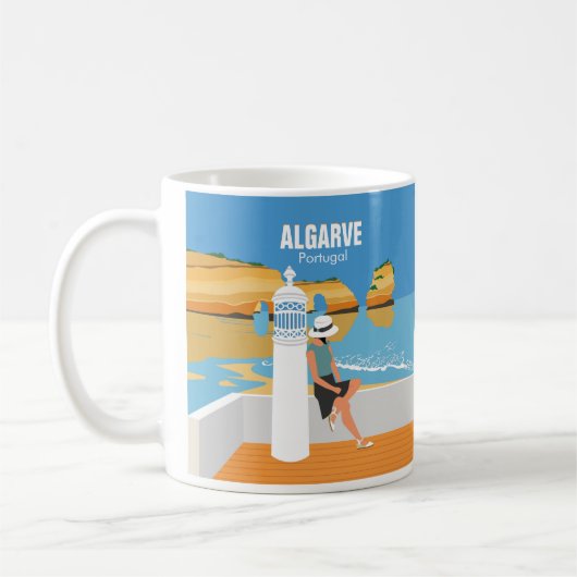 Algarve strandmeisje op manier koffiemok (Links)