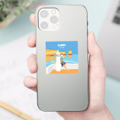 Algarve strandmeisje op  manier sticker (Telefoon)