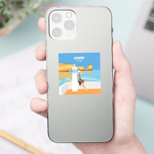 Algarve strandmeisje op  manier sticker (Telefoon)