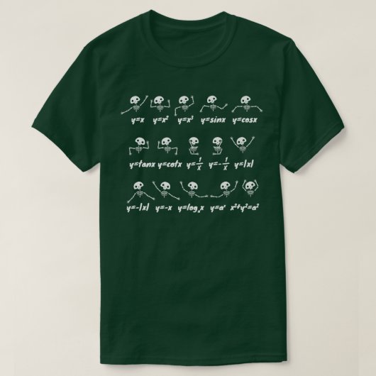 Algebra Dance Funny Graph Skeleton Math Equation H T-shirt (Design voorkant)