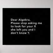 Algebra en zijn X Poster (Voorkant)