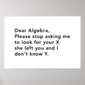 Algebra en zijn X Poster (Voorkant)