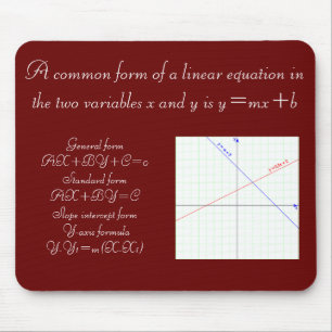 Algebra Lineaire vergelijkingsformule Muismat