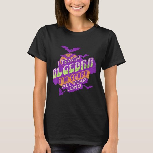 Algebra Teacher Halloween Soky Ghost Math Mathemat T-shirt (Voorkant)