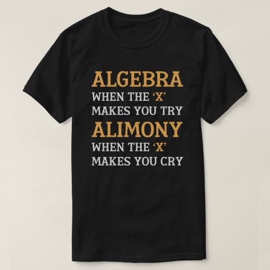 Algebra vs alimentatie t-shirt (Design voorkant)