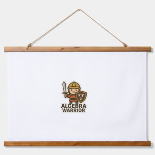 Algebra Warrior Sticker - Schattigee Wiskunde Hero Hangend Wandkleed