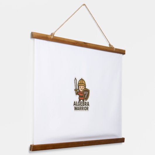 Algebra Warrior Sticker - Schattigee Wiskunde Hero Hangend Wandkleed (Gebogen)