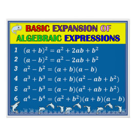 Algebra Wiskunde Klaslokaal Poster - Blue Ocean Perfect Poster