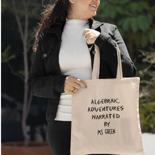 Algebraïsche Avonturen Gepersonaliseerde Wiskundel Tote Bag