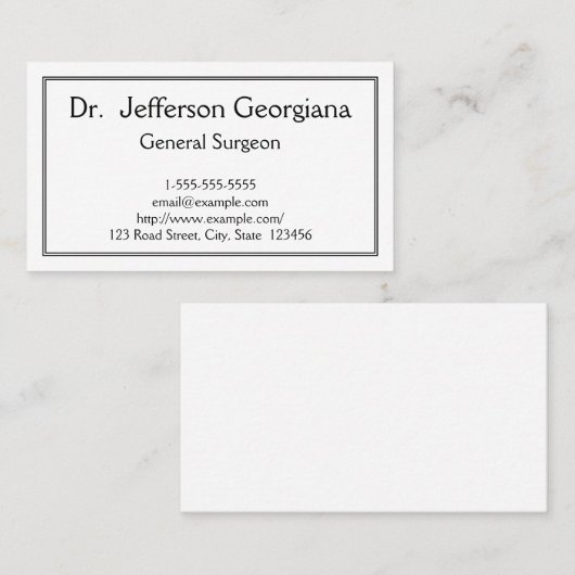 Algemeen Basic Surgeon Visitekaartje (Voorkant / Achterkant)