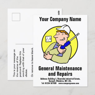 Algemeen Briefkaart voor onderhoud en reparatie