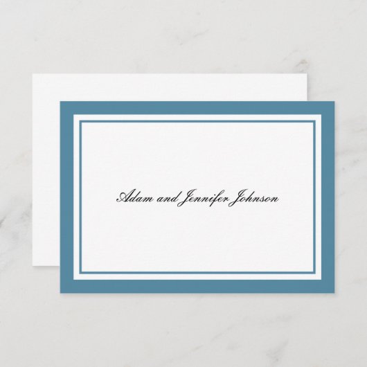 Algemeen Dank u Nota Kaarten (Staal Blauw/Wit) (Voorkant / Achterkant)