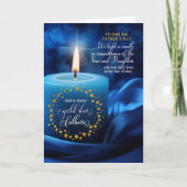 Algemeen Gold Star Vaderdag Blue Candle Feestdagen Kaart (Voorkant)