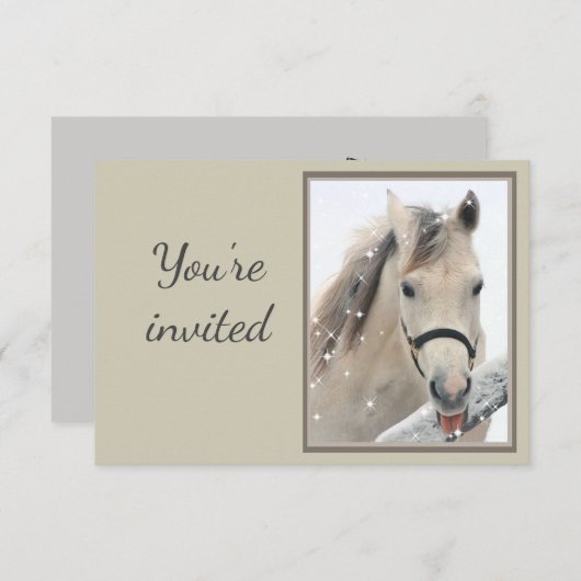 Algemeen Nodig Custom Grijs Paard met Attitude uit Kaart (Voorkant / Achterkant)