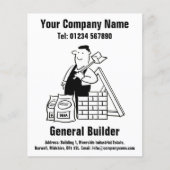Algemeen ontwerp van de Cartoon van de Bouwer Flyer (Voorkant)
