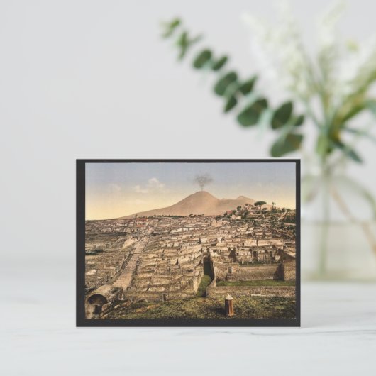 Algemeen uitzicht en Vesuvius, Pompeii, Italië  Briefkaart (Staand voorkant)