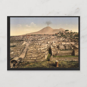 Algemeen uitzicht en Vesuvius, Pompeii, Italië  Briefkaart