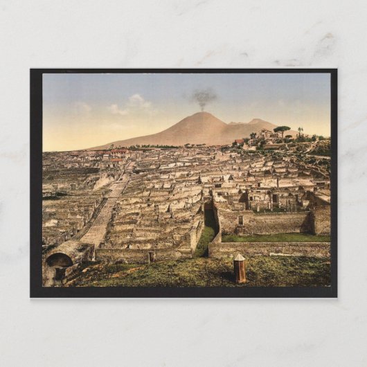 Algemeen uitzicht en Vesuvius, Pompeii, Italië  Briefkaart (Voorkant)