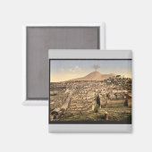 Algemeen uitzicht en Vesuvius, Pompeii, Italië vin Magneet (Voorkant / Achterkant)