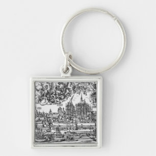 Algemeen Uitzicht Keulen, 1531 (graving) (b/w pho Sleutelhanger