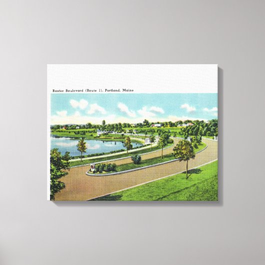 Algemeen Uitzicht van Baxter Blvd, Route # 1 Canvas Afdruk (Voorkant)