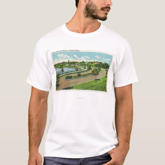 Algemeen Uitzicht van Baxter Blvd, Route # 1 T-shirt (Voorkant)