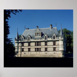 Algemeen uitzicht van de Chateau d'Azay-le-Rideau Poster