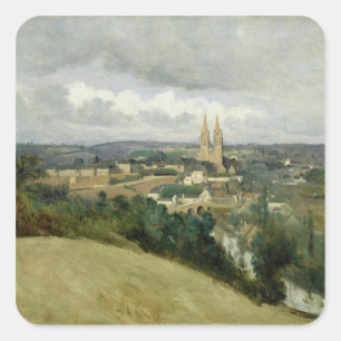Algemeen Uitzicht van de stad Saint-Lo, c.1833 Vierkante Sticker