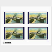 Algemeen Uitzicht van Soo Locks van onderen, Soo,  Rechthoekige Sticker (Vel)