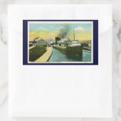 Algemeen Uitzicht van Soo Locks van onderen, Soo,  Rechthoekige Sticker (Tas)