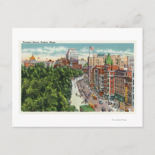 Algemeen Uitzicht van Tremont Street Briefkaart (Voorkant)