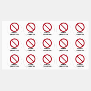 Algemeen Verbod, Set van 30 Verbod Labels