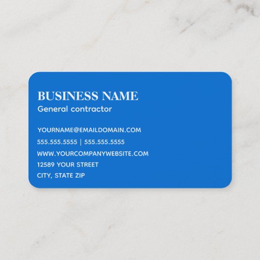 Algemeen Visitekaartje contractant (Achterkant)