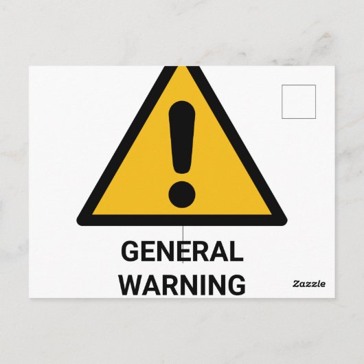 Algemeen waarschuwingsetiket, gevarenaanduiding briefkaart (Achterkant)