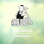 Algemene Bouwer met Bouwmaterialen Raamsticker (Vel 3)