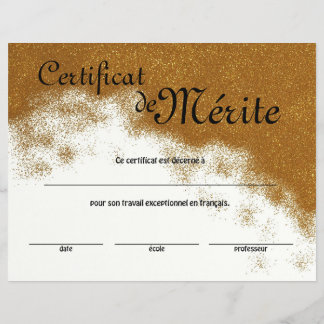 Algemene Certificaat van Uitmuntendheid Franse Kla Flyer