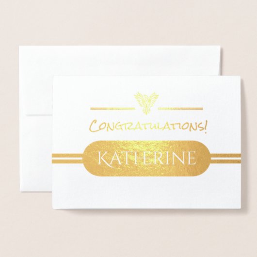 Algemene felicitaties met rijzende feniks embleem folie kaarten (Voorkant met envelop)