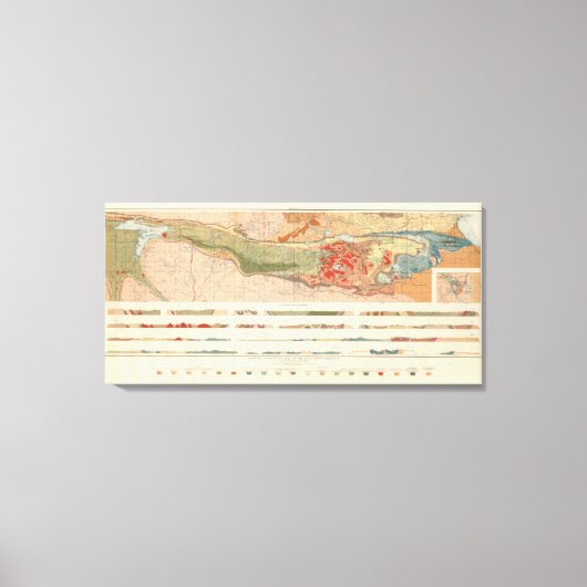 Algemene geologische kaart van het district Marque Canvas Afdruk (Voorkant)