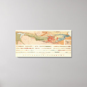 Algemene geologische kaart van het district Marque Canvas Afdruk