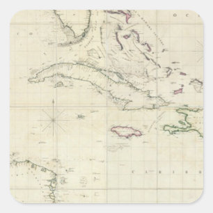 Algemene Grafiek van de West Indies Vierkante Sticker