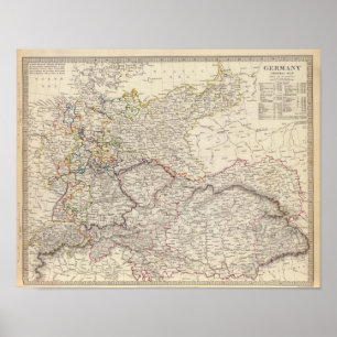 Algemene kaart Duitsland Poster